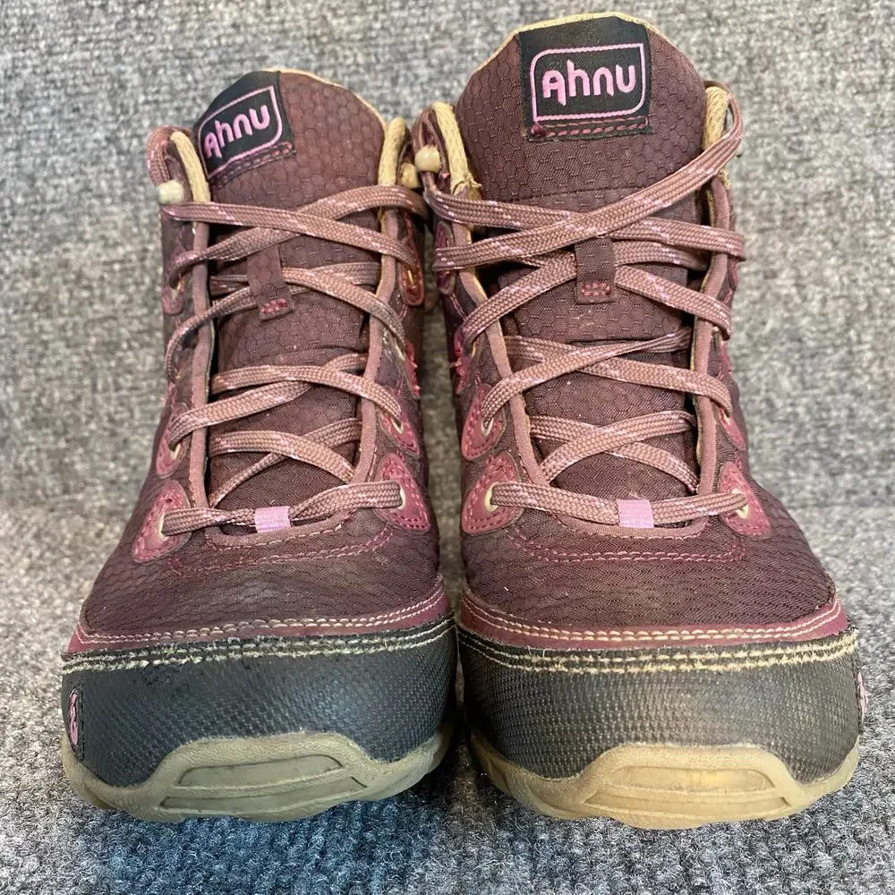 Ahnu Sugarpine Waterproof Womens 6 Hiking Boots Purple Vibram Soles Lightweight